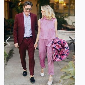 NWT Metallic Pink Buru Cropped Sleeveless Mod Top